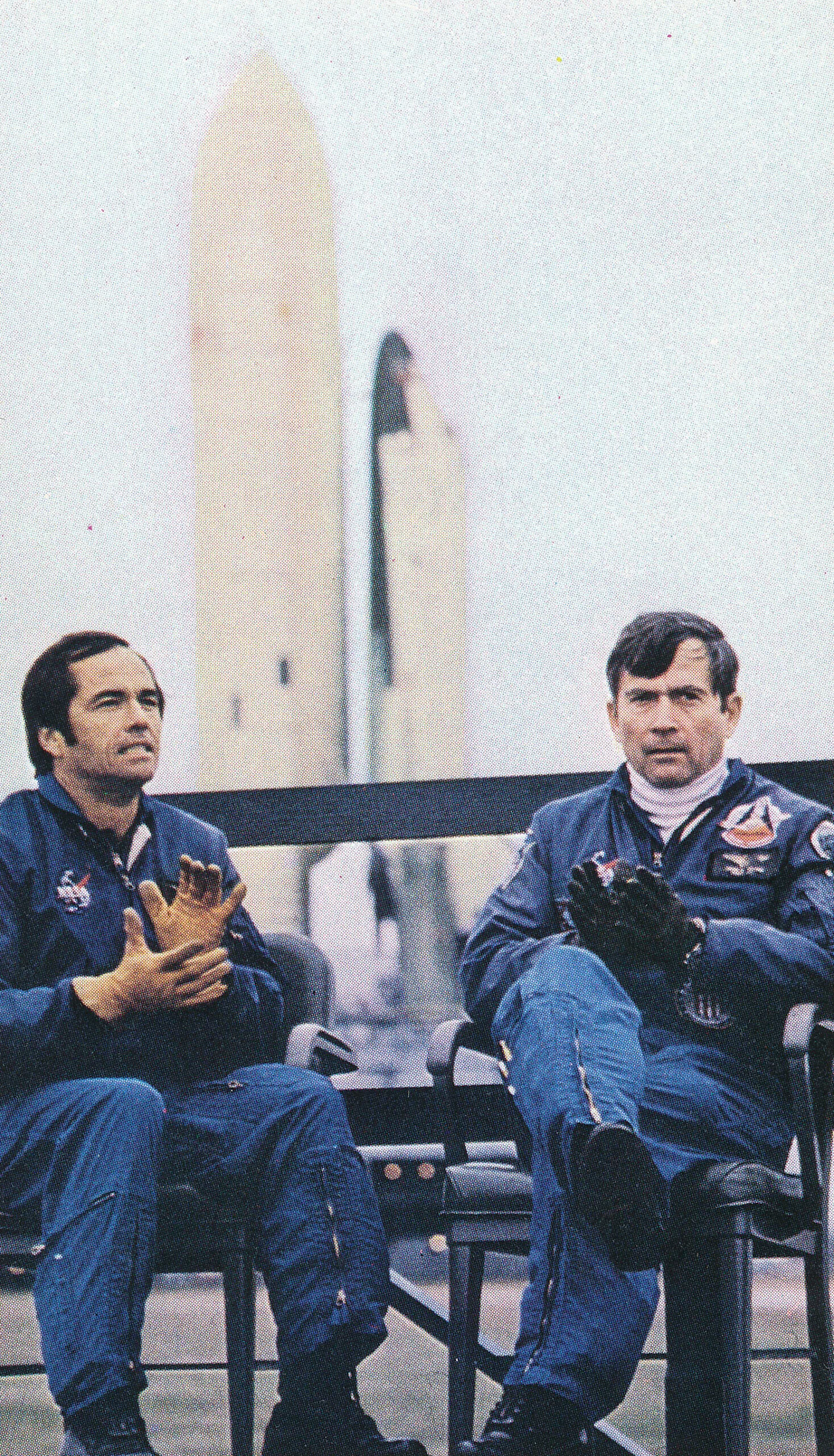 Astronauts in Front of the Orbiter