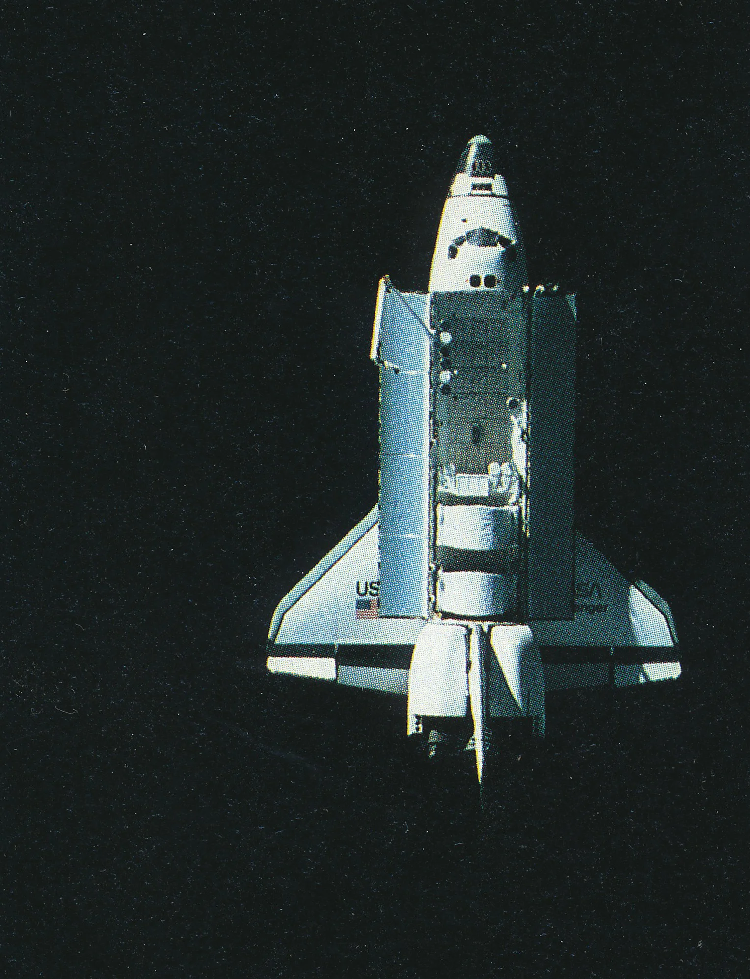 A View of the Shuttle in Orbit with Bay Doors Wide